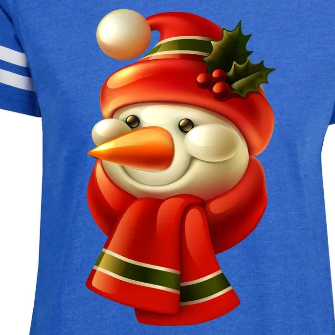 Snowman Dressed To Impress Enza Ladies Jersey Football T-Shirt