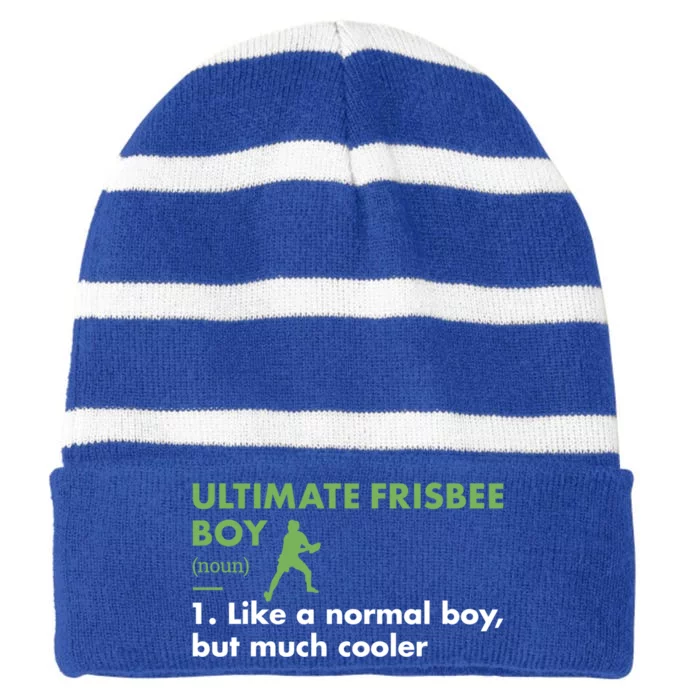 Sport Definition Ultimate Frisbee Cute Gift Striped Beanie with Solid Band