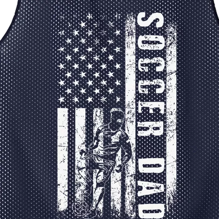 Soccer DAD USA Flag Soccer Team Fan DADDY Fathers Day Mesh Reversible Basketball Jersey Tank