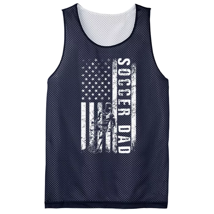 Soccer DAD USA Flag Soccer Team Fan DADDY Fathers Day Mesh Reversible Basketball Jersey Tank