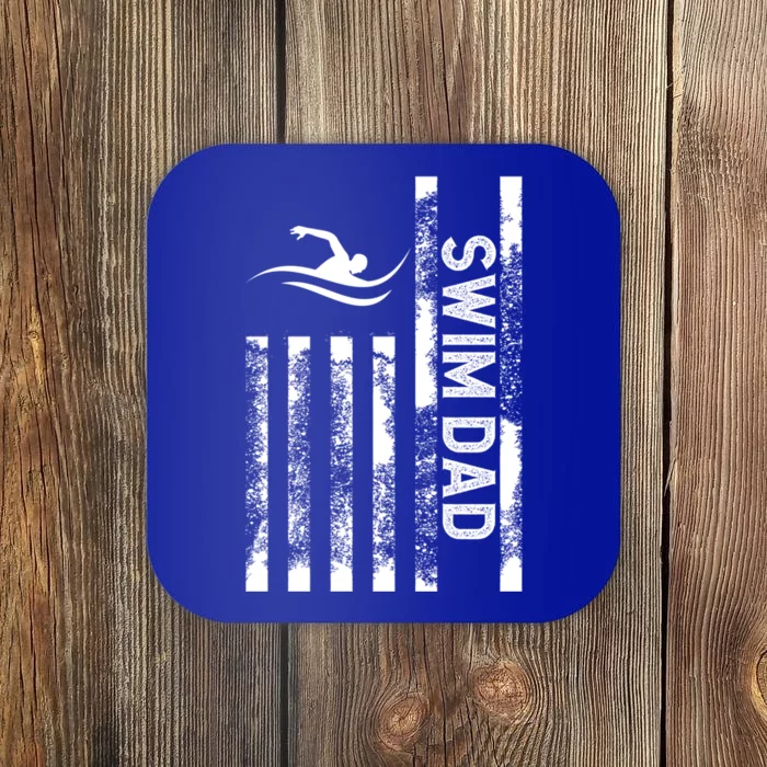 Swim Dad Us Flag Swimming Father Of A Swimmer Dad Cute Gift Coaster