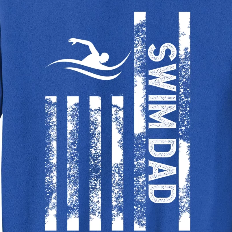 Swim Dad Us Flag Swimming Father Of A Swimmer Dad Cute Gift Tall Sweatshirt