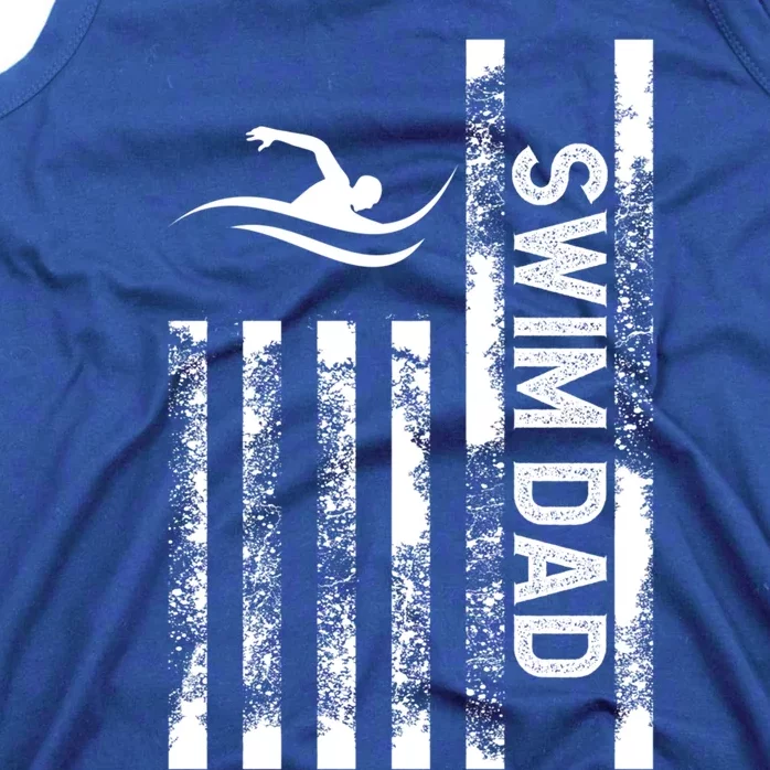 Swim Dad Us Flag Swimming Father Of A Swimmer Dad Cute Gift Tank Top