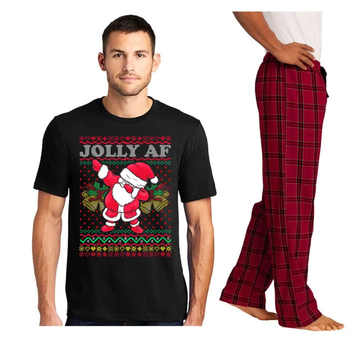 Santa Dabbing Ugly Christmas Jolly Af Holiday Season Gift Funny Gift Pajama Set