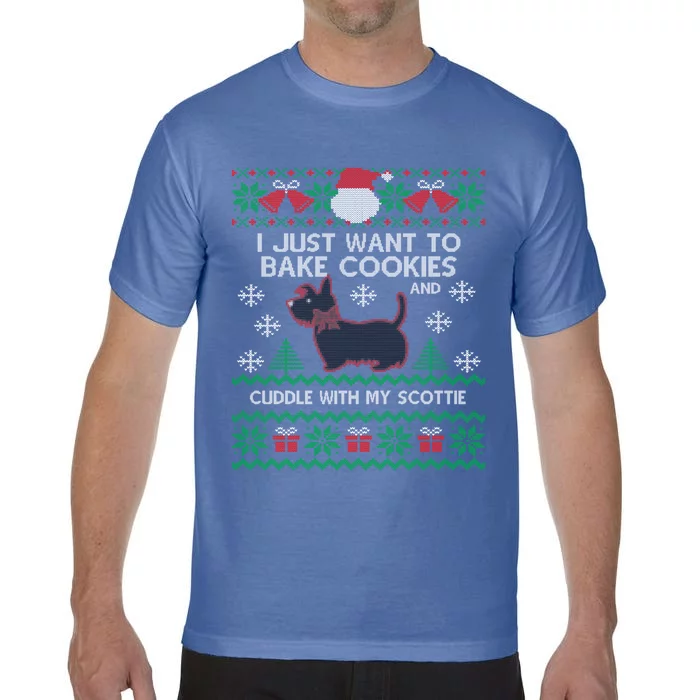 Scottie Dog Ugly Christmas Party Scottish Terrier Novelty Gift Comfort Colors T-Shirt