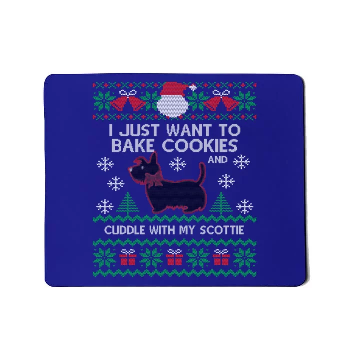 Scottie Dog Ugly Christmas Party Scottish Terrier Novelty Gift Mousepad