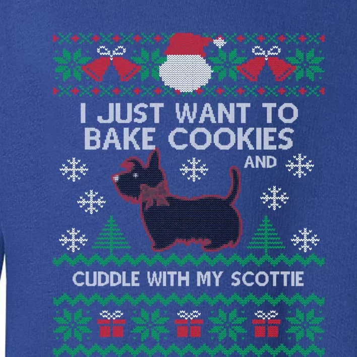 Scottie Dog Ugly Christmas Party Scottish Terrier Novelty Gift Toddler Sweatshirt