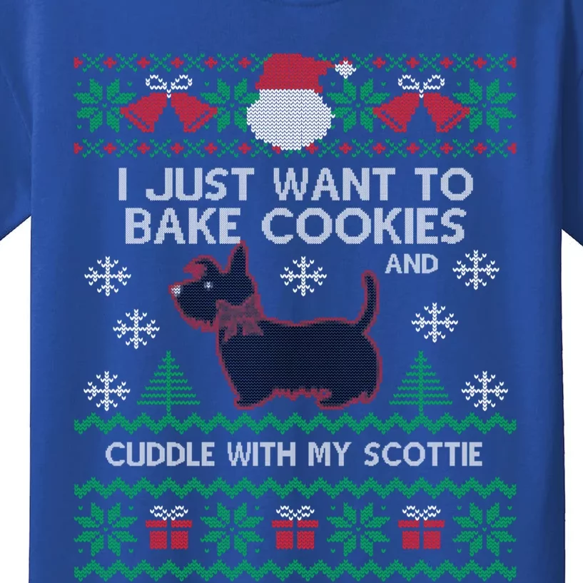 Scottie Dog Ugly Christmas Party Scottish Terrier Novelty Gift Kids T-Shirt