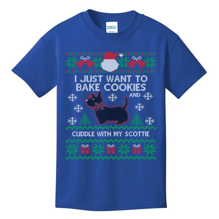 Scottie Dog Ugly Christmas Party Scottish Terrier Novelty Gift Kids T-Shirt