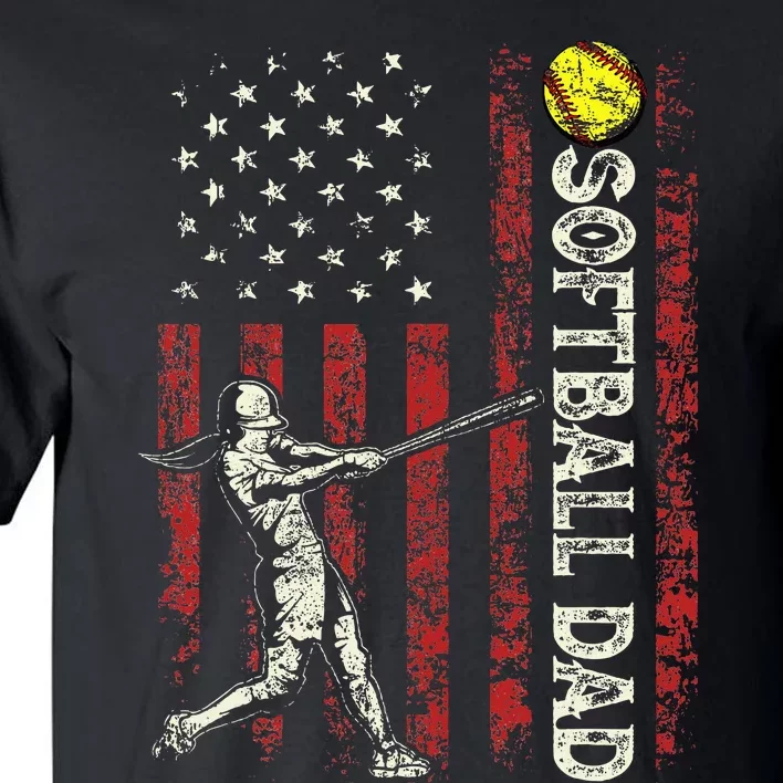 Softball Dad Us Flag Tall T-Shirt