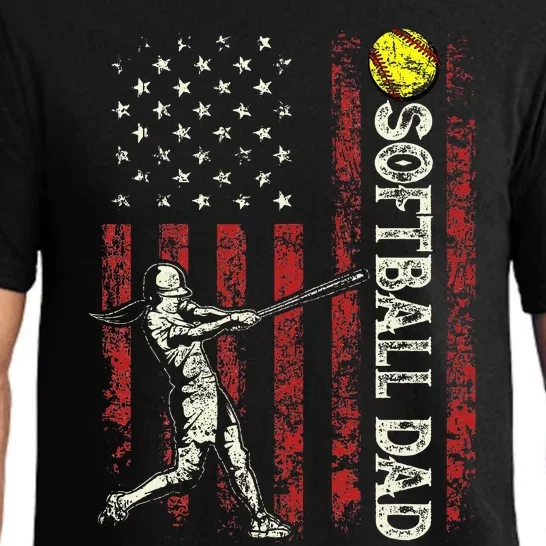 Softball Dad Us Flag Pajama Set