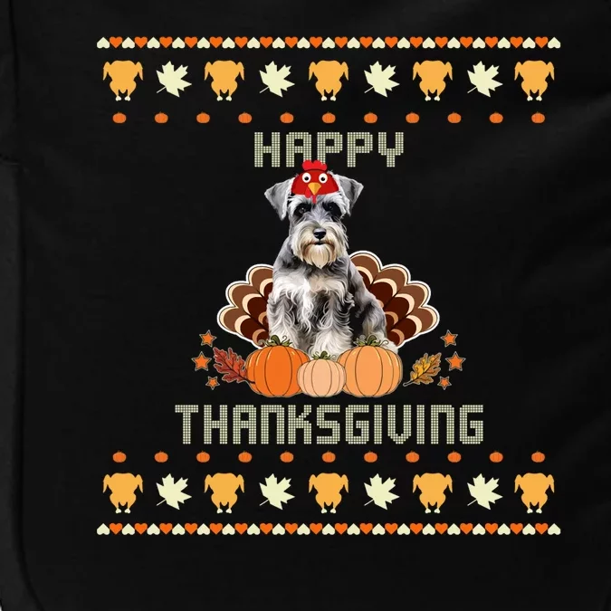 Schnauzer Dog Ugly Thanksgiving Sweater Impact Tech Backpack