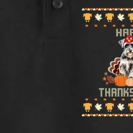 Schnauzer Dog Ugly Thanksgiving Sweater Dry Zone Grid Performance Polo