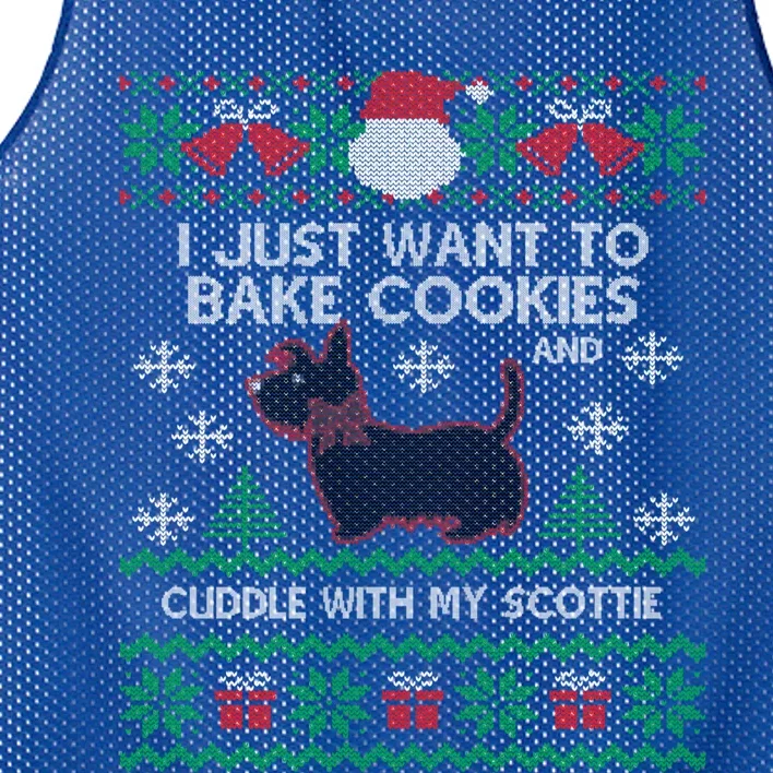 Scottie Dog Ugly Christmas Party Scottish Terrier Novelty Gift Mesh Reversible Basketball Jersey Tank