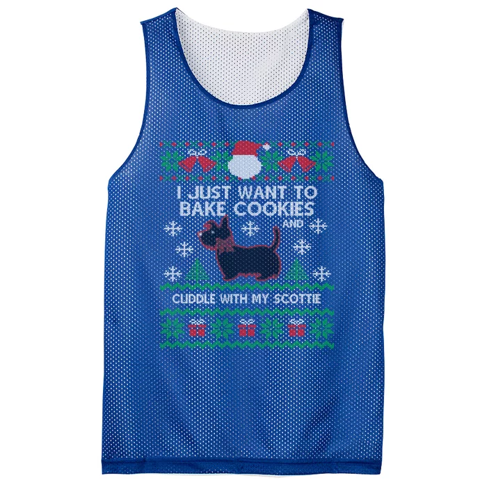 Scottie Dog Ugly Christmas Party Scottish Terrier Novelty Gift Mesh Reversible Basketball Jersey Tank