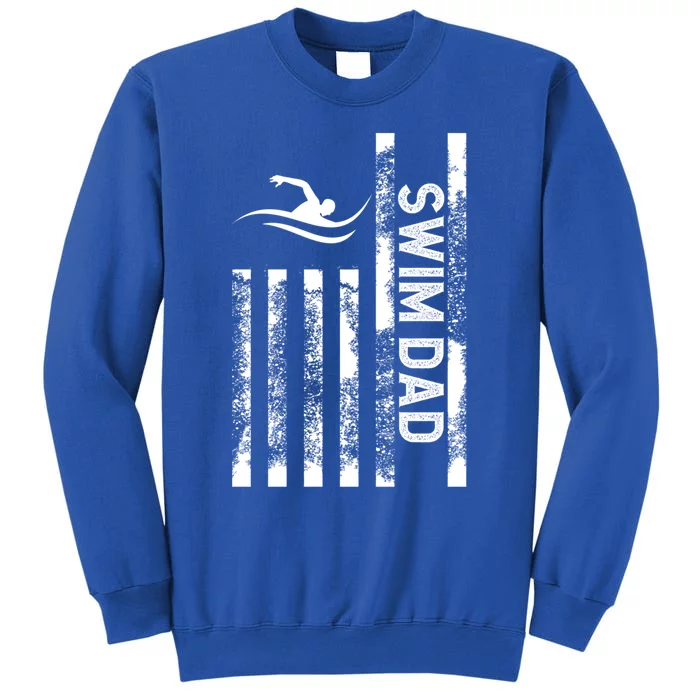 Swim Dad Us Flag Swimming Father Of A Swimmer Dad Gift Tall Sweatshirt