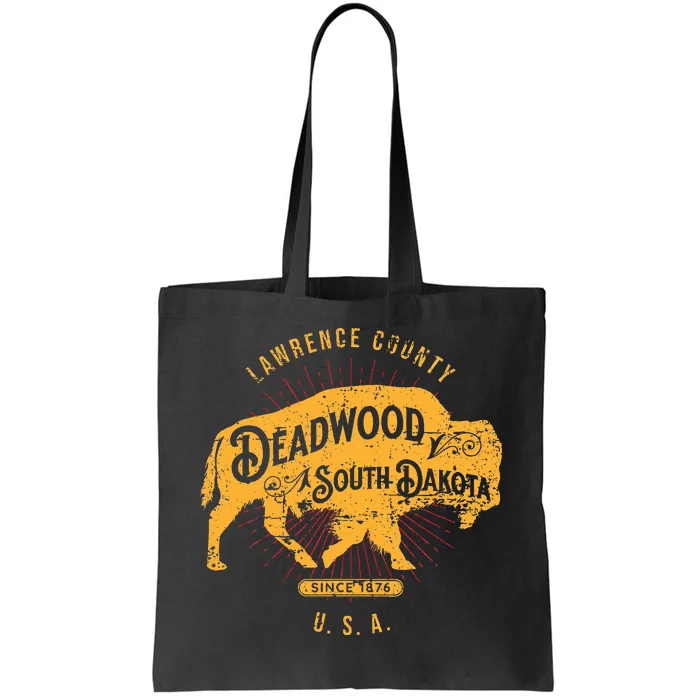 South Dakota Usa Distressed Bison Design Souvenir Tote Bag