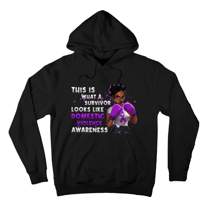 Survivor Domestic Violence Awareness Purple Tall Hoodie