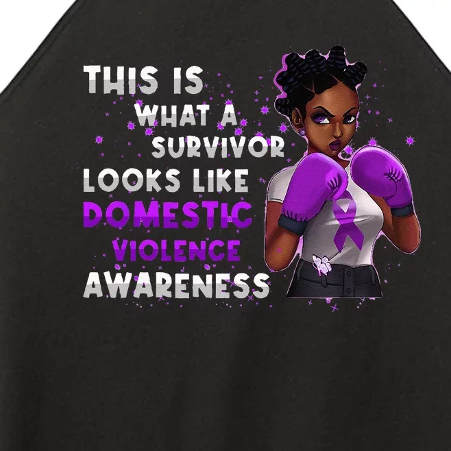 Survivor Domestic Violence Awareness Purple Women’s Perfect Tri Rocker Tank