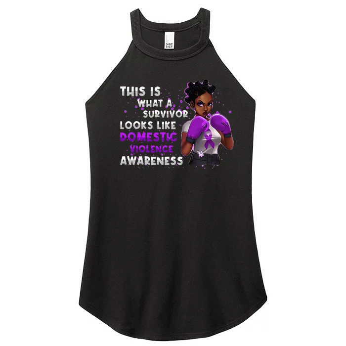 Survivor Domestic Violence Awareness Purple Women’s Perfect Tri Rocker Tank