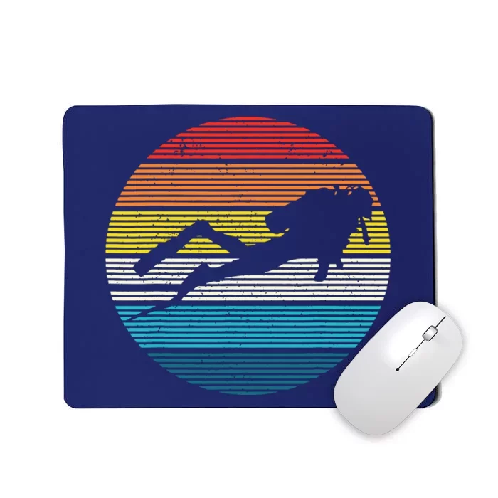 Scuba Diving Vintage Retro Ocean Scuba Diver Gift Mousepad