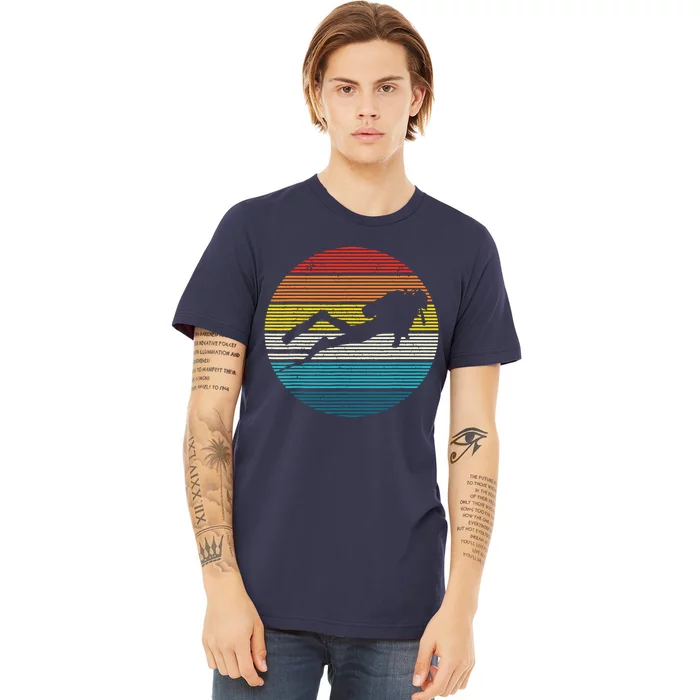 Scuba Diving Vintage Retro Ocean Scuba Diver Gift Premium T-Shirt