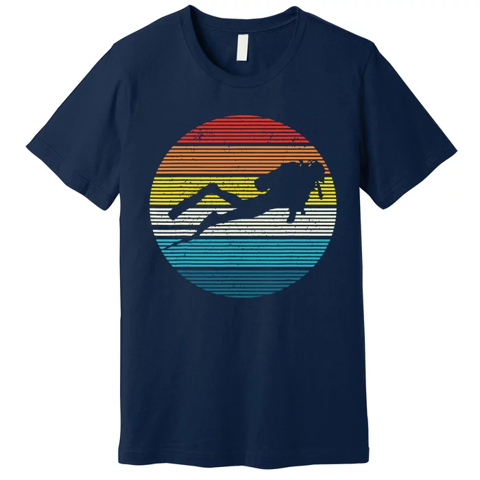 Scuba Diving Vintage Retro Ocean Scuba Diver Gift Premium T-Shirt