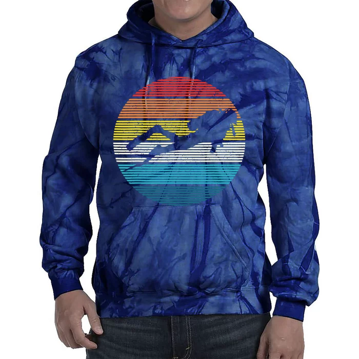 Scuba Diving Vintage Retro Ocean Scuba Diver Gift Tie Dye Hoodie