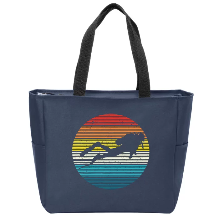 Scuba Diving Vintage Retro Ocean Scuba Diver Gift Zip Tote Bag