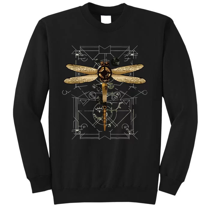 Steampunk Dragonfly Vintage Gears Goth Tall Sweatshirt