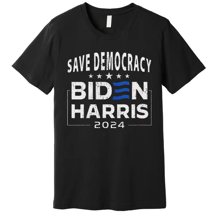 Save Democracy Vote Blue 2024 Support Premium T-Shirt