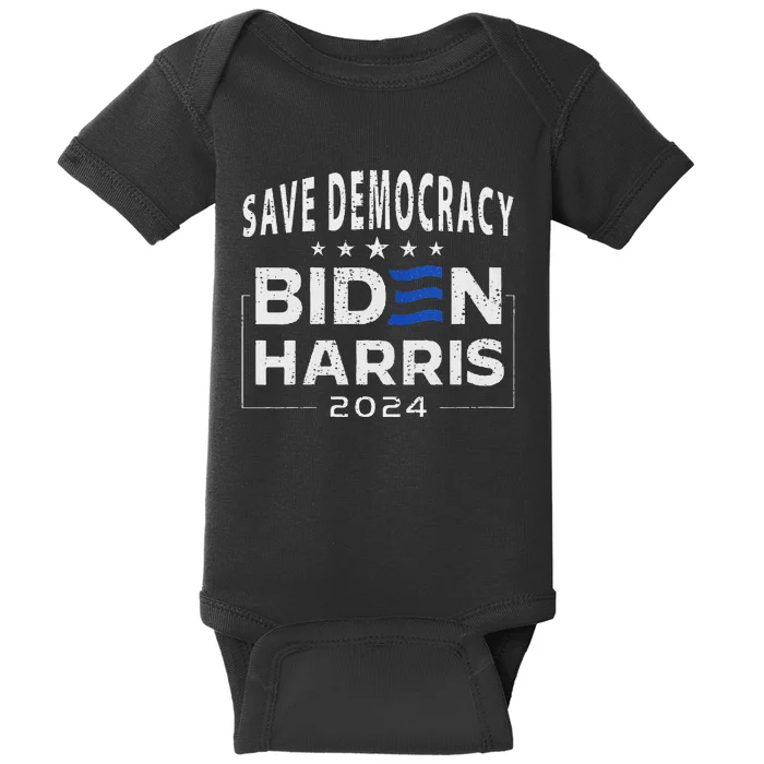 Save Democracy Vote Blue 2024 Support Baby Bodysuit