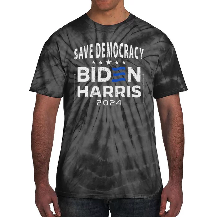 Save Democracy Vote Blue 2024 Support Tie-Dye T-Shirt