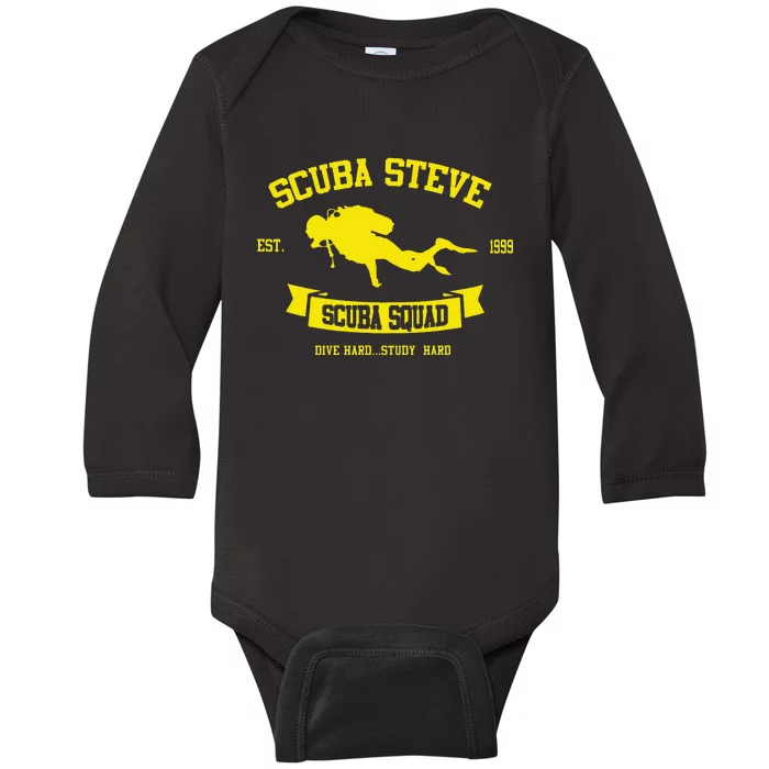 Scuba Diving Vintage 90s Baby Long Sleeve Bodysuit