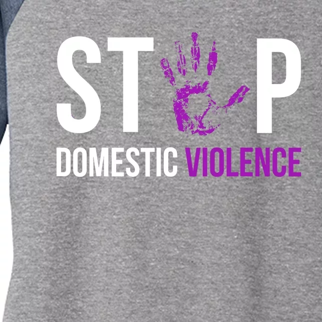 Stop Domestic Violence Awareness Survivor Gift Design Women's Tri-Blend 3/4-Sleeve Raglan Shirt