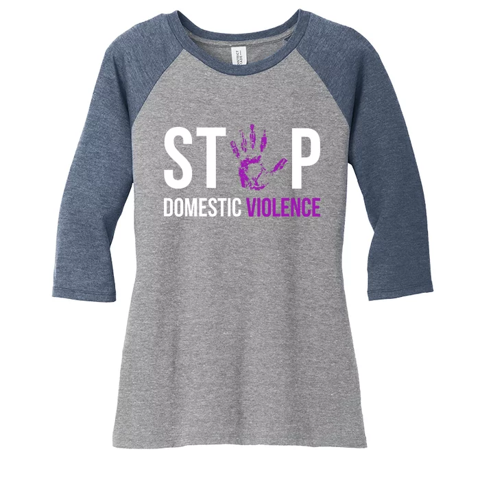 Stop Domestic Violence Awareness Survivor Gift Design Women's Tri-Blend 3/4-Sleeve Raglan Shirt