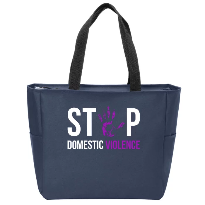 Stop Domestic Violence Awareness Survivor Gift Design Zip Tote Bag