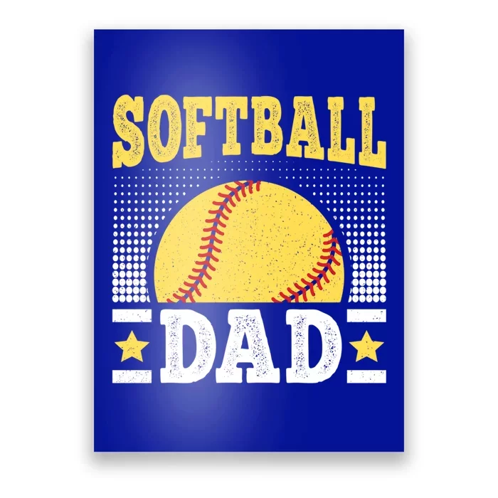 Softball Dad Vintage Softball Player Gift Poster