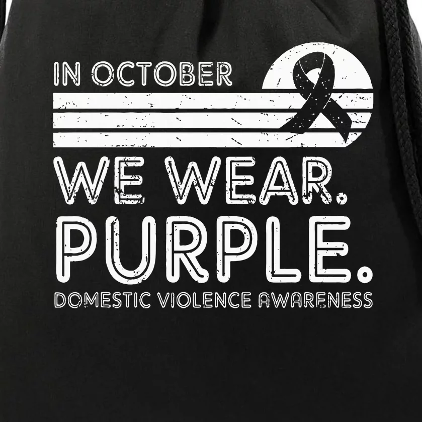 Support Domestic Violence Awareness with Purple October Drawstring Bag