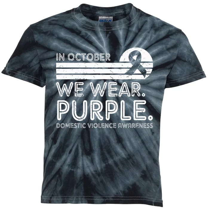 Support Domestic Violence Awareness with Purple October Kids Tie-Dye T-Shirt