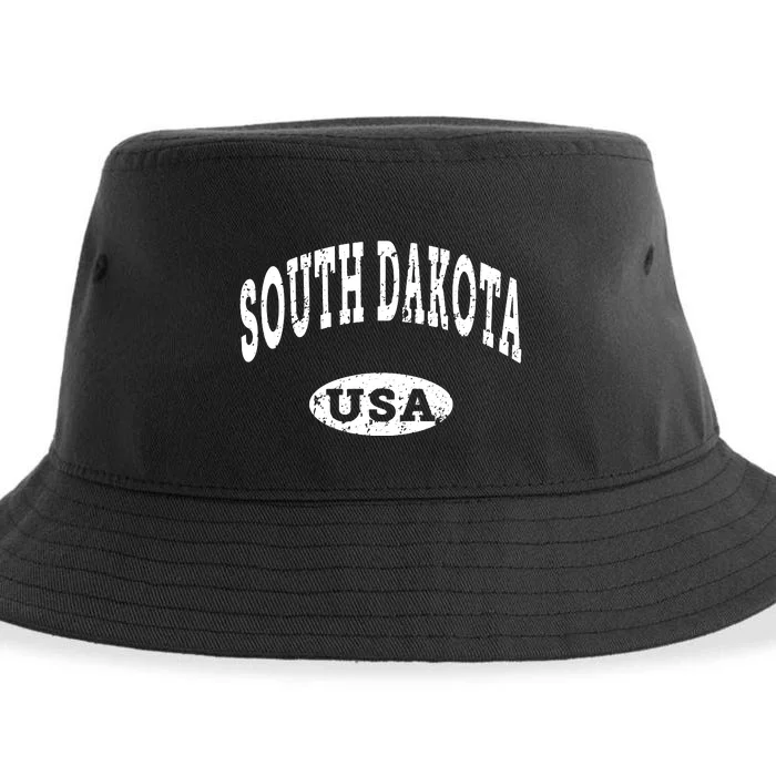 South Dakota Vintage Distressed Usa Sustainable Bucket Hat