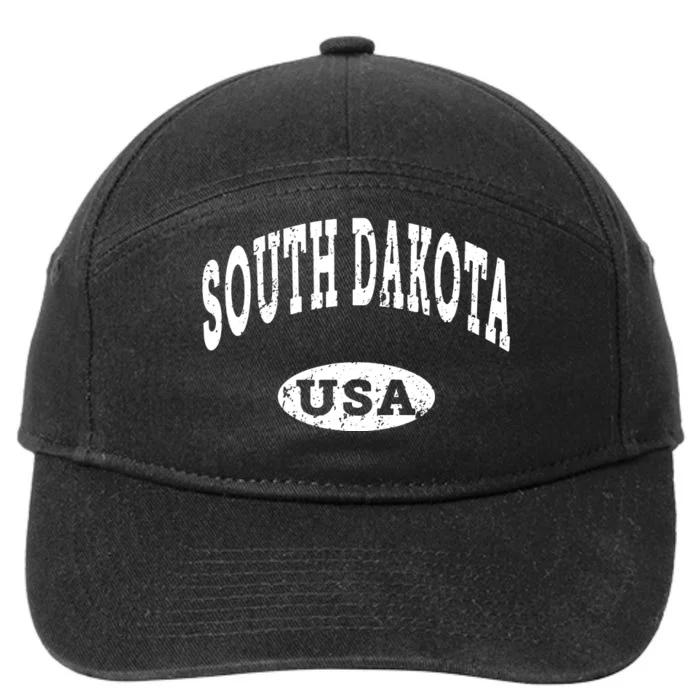 South Dakota Vintage Distressed Usa 7-Panel Snapback Hat