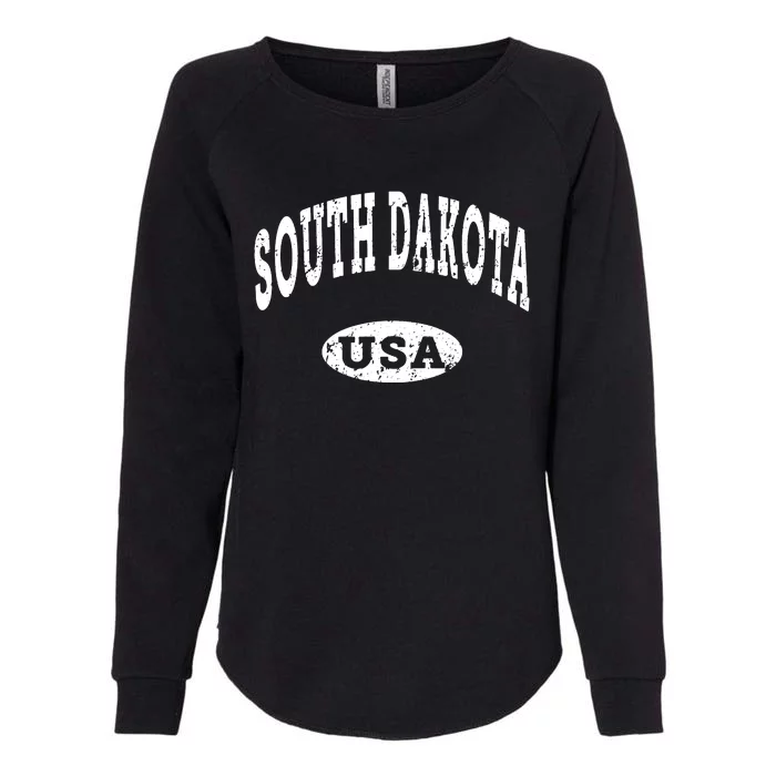 South Dakota Vintage Distressed Usa Womens California Wash Sweatshirt