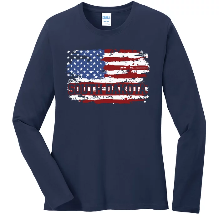 South Dakota Vintage Ladies Long Sleeve Shirt