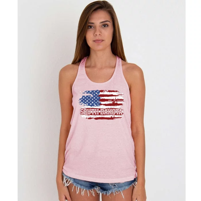 South Dakota Vintage Women's Knotted Racerback Tank