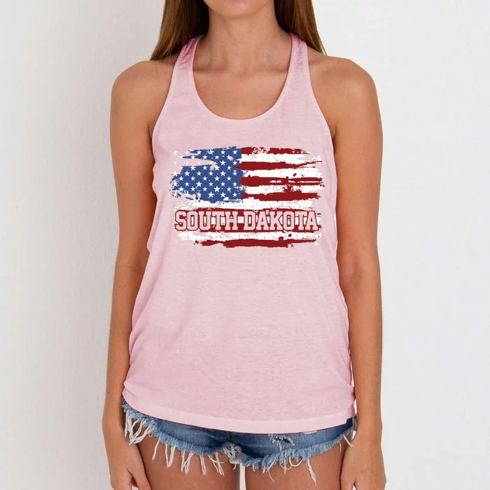 South Dakota Vintage Women's Knotted Racerback Tank