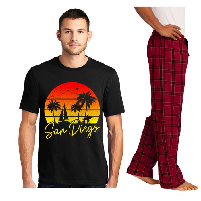 San Diego Vintage Sunset California Sailing Surfer San Diego Pajama Set