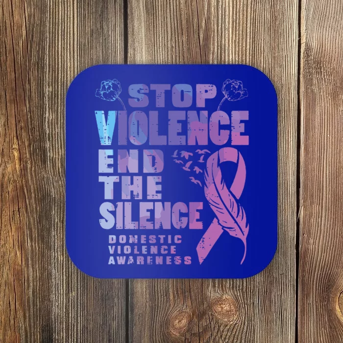 Stop Domestic Violence End Silence Awareness Coaster