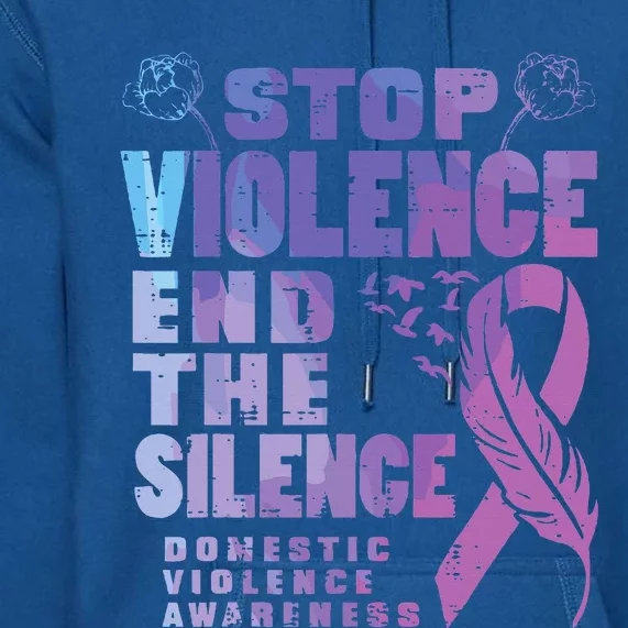 Stop Domestic Violence End Silence Awareness Premium Hoodie