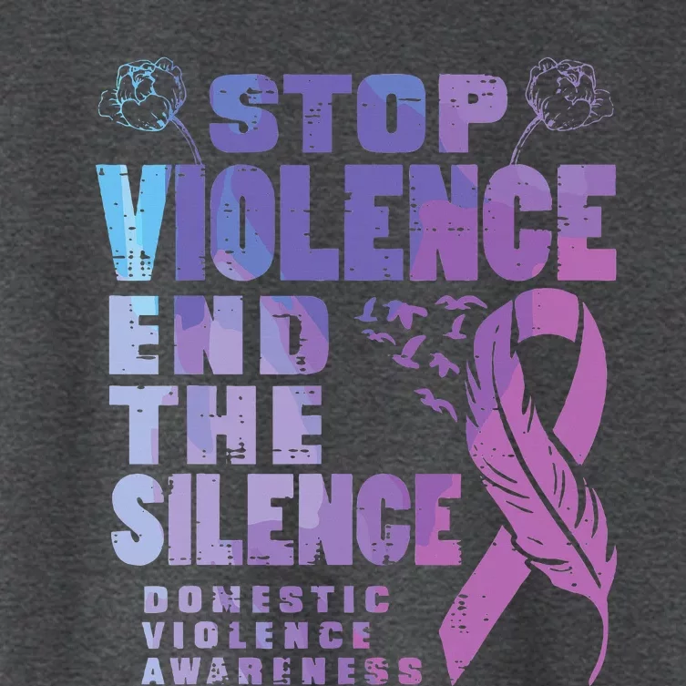 Stop Domestic Violence End Silence Awareness Women's Crop Top Tee